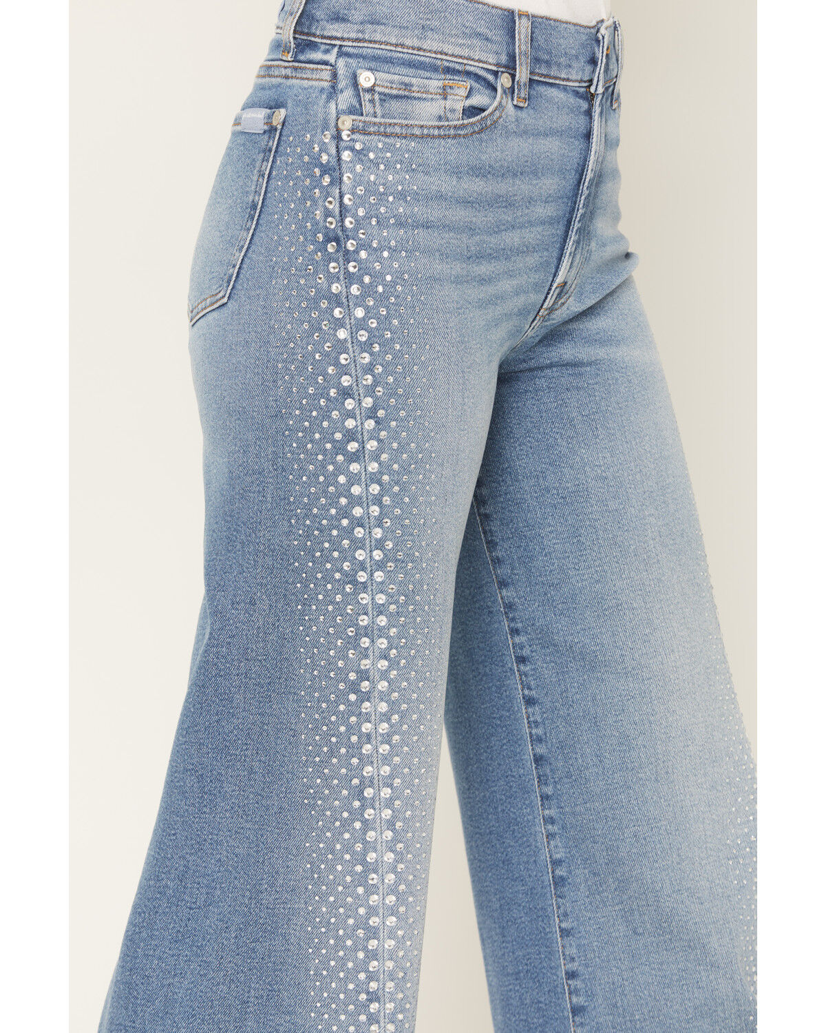 Image #2 - 7 For All Mankind Women's Love Soul Lotta Twisted Seam High Rise Stretch Trouser Jeans, Light Wash, hi-res