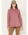 Image #1 - Ariat Women's Fire Resistant Plaid Print Long Sleeve Button Down Work Shirt, Dark Pink, hi-res