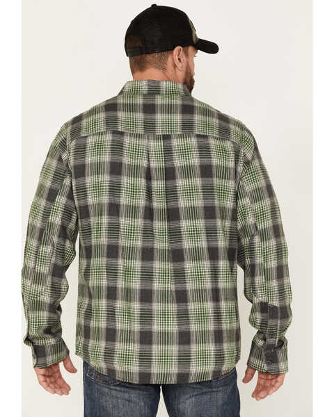 Image #4 - Brothers and Sons Men's Plaid Print Long Sleeve Button Down Flannel Shirt, Green, hi-res