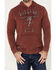 Image #3 - Flag & Anthem Men's Badlands USA Fleece Hooded Sweatshirt, Maroon, hi-res