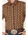 Image #3 - RANK 45&reg; Men's Chisel Geo Print Short Sleeve Button-Down Western Shirt, Brown, hi-res