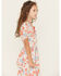 Image #2 - Ash & Violet Girls' Floral Chiffon Dot Short Sleeve Mini Dress, Multi, hi-res