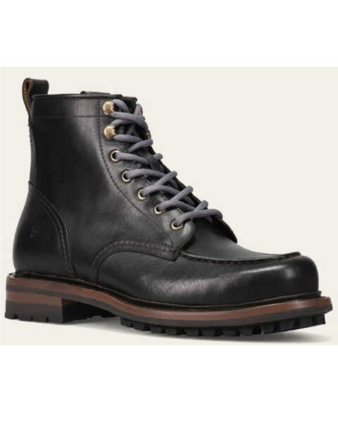 Image #1 - Frye Men's Hudson Lace-Up Work Boots - Round Toe , Black, hi-res