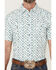 Image #3 - Moonshine Spirit Men's Blue Agave Floral Print Short Sleeve Snap Western Shirt, White, hi-res