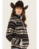 Image #2 - Cinch Women's Southwestern Striped Polar Fleece Pullover, Black, hi-res