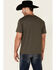 Justin Men's Heather Charcoal Cowboy Bull Skull Graphic Short Sleeve T-Shirt  , Charcoal, hi-res