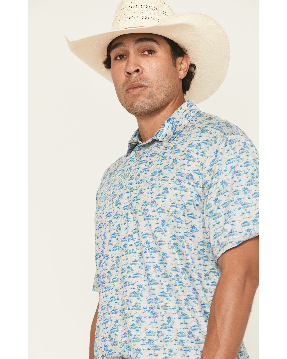 Image #2 - Ariat Men's Charger 2.0 Short Sleeve Button-Down Performance Polo, Heather Grey, hi-res