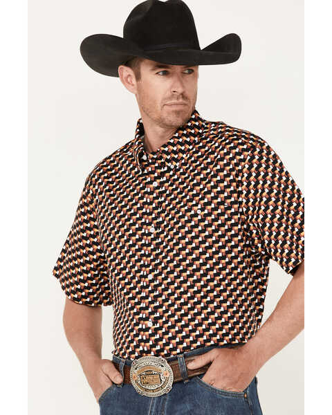 Image #2 - RANK 45® Men's Mudslinger Geo Print Button-Down Stretch Western Shirt , Multi, hi-res