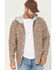 Image #1 - Levi's Men's Reeve Plaid Print Long Sleeve Button-Down Hooded Flannel Shirt, Tan, hi-res