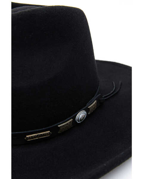 Cody James Men's Wool Felt Pinch Crease Western Hat, Black, hi-res