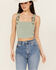 Image #1 - Rock & Roll Denim Women's Buckle Tank Top, Green, hi-res