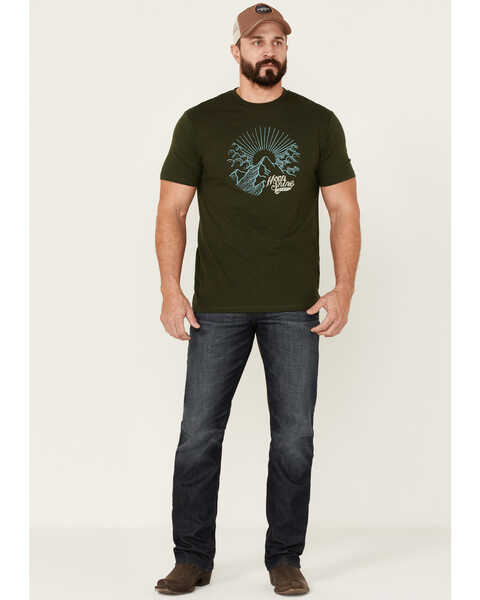 Image #2 - Moonshine Spirit Men's Sun Mountain Graphic Short Sleeve Mountain Moss Green T-Shirt , Moss Green, hi-res
