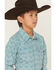 Image #2 - Gibson Trading Co Boys' Lava Lamps Geo Print Long Sleeve Pearl Snap Western Shirt, Teal, hi-res