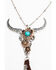 Shyanne Women's Hidden Treasure Tonal Longhorn Tassel Necklace Set, Silver, hi-res