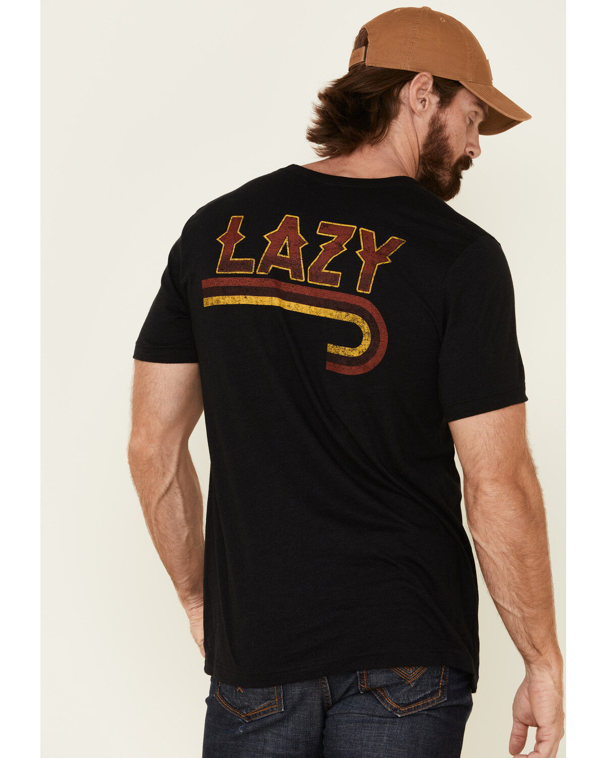 Image #4 - Lazy J Ranch Wear Men's Black Fire J Ranch Logo Graphic T-Shirt, Black, hi-res