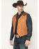 Image #2 - Cody James Men's Buckaroo Colorblock Faux Leather Button-Down Vest, Tan, hi-res