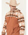 Image #2 - RANK 45® Men's Dusted Southwestern Print Color Block Hooded Sweatshirt, Cognac, hi-res