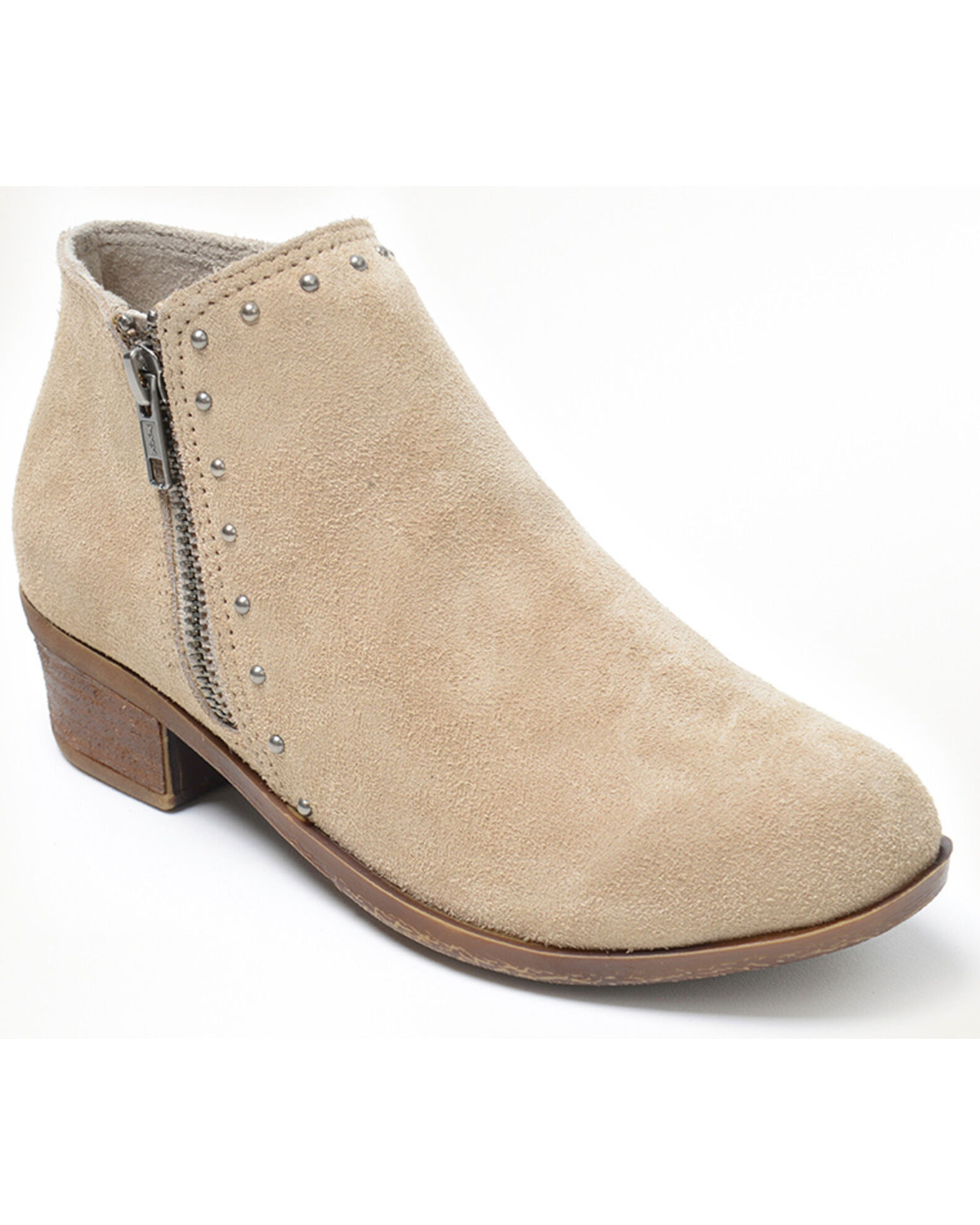 Minnetonka Women s Brie Side Zip Stud Booties Round Toe Sheplers