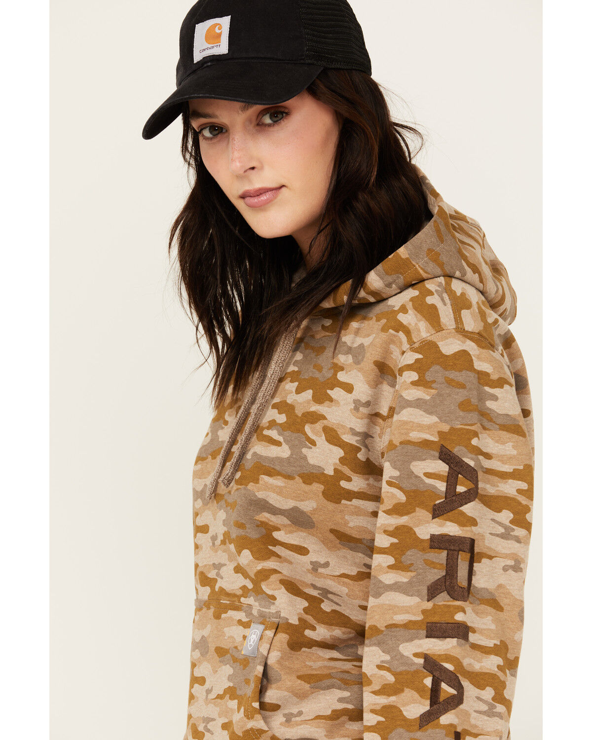 Image #2 - Ariat Women's Rebar Graphic Printed Work Hoodie, Beige, hi-res