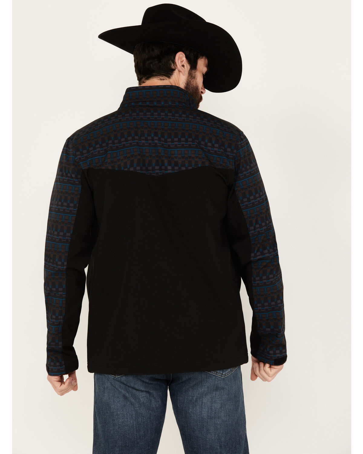 Image #4 - RANK 45® Men's Southwestern Block Print Softshell Jacket, Black, hi-res