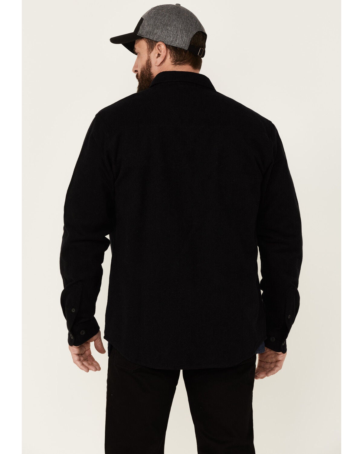 Image #4 - Dakota Grizzly Men's Solid Major Long Sleeve Button Down Western Flannel Shirt, Black, hi-res