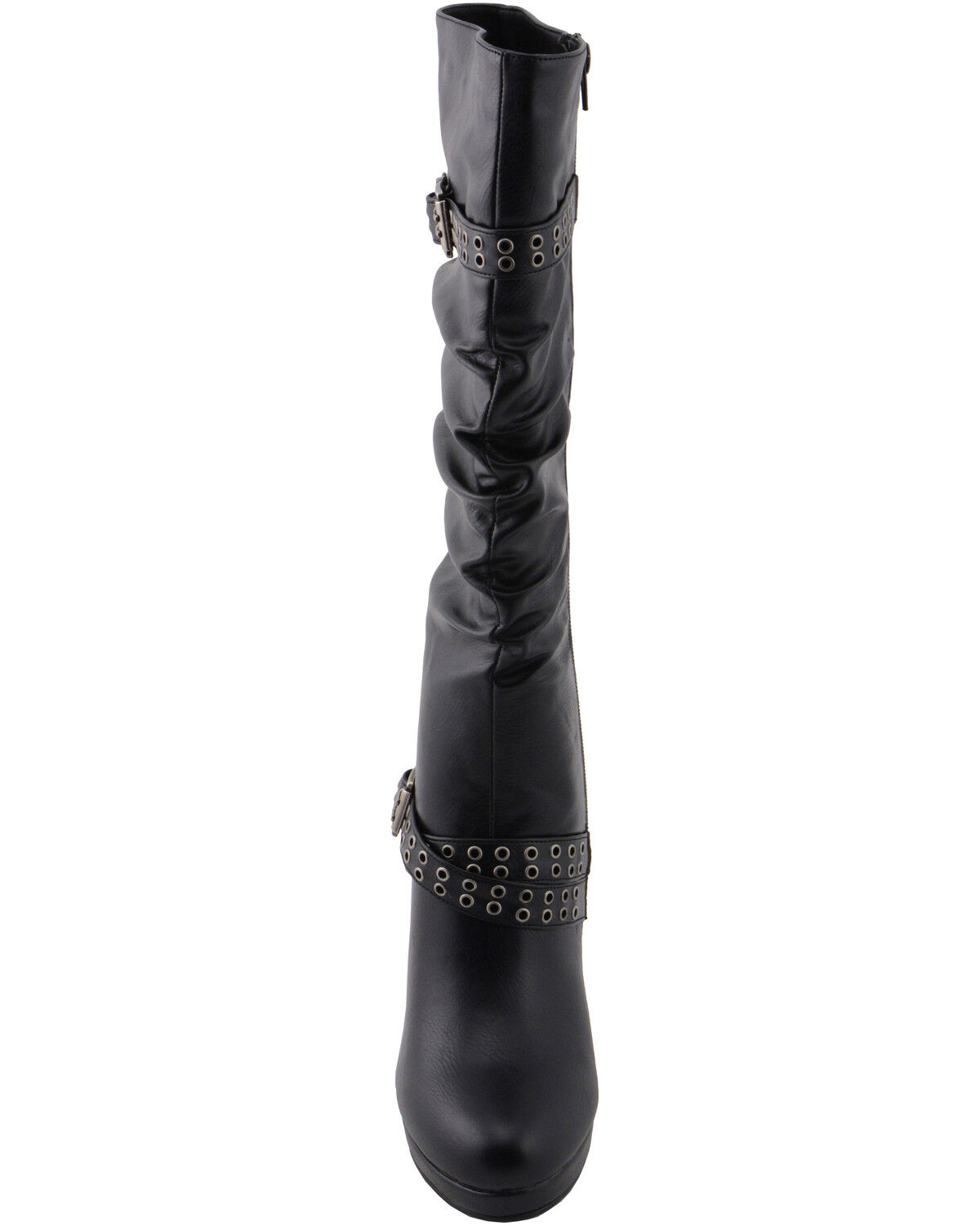 Image #5 - Milwaukee Leather Women's Slouch Platform Boots - Round Toe, Black, hi-res