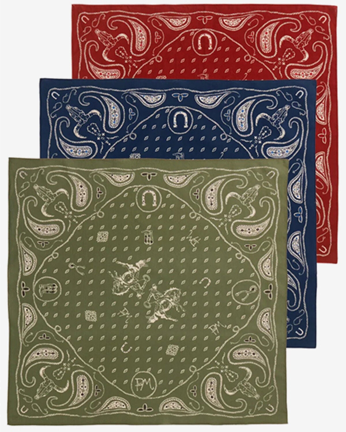 Image #1 - Pendleton Paisley Print Bandana Pack - 3 Piece, Tan, hi-res