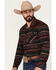 Image #2 - Rock & Roll Denim Men's Southwestern Stripe Stretch Long Sleeve Snap Shirt , Burgundy, hi-res