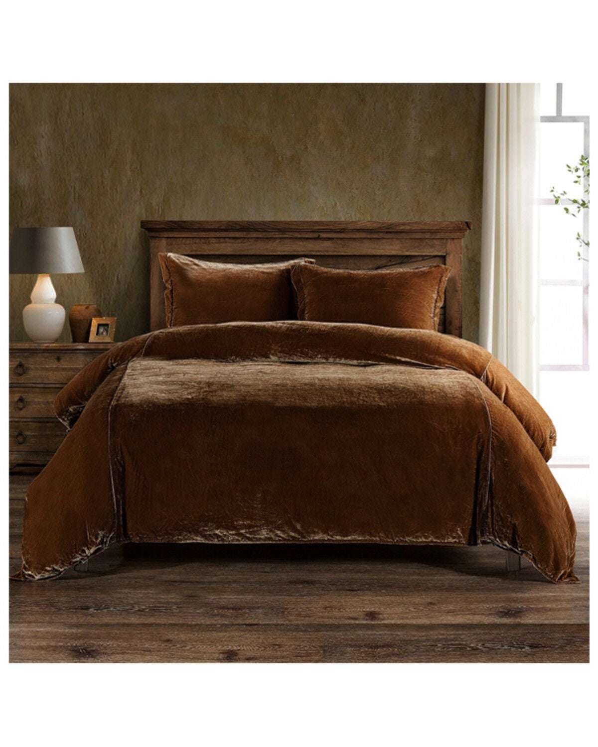 Image #1 - HiEnd Accents Stella Queen Size Bedding Set - 3 Piece, Copper, hi-res