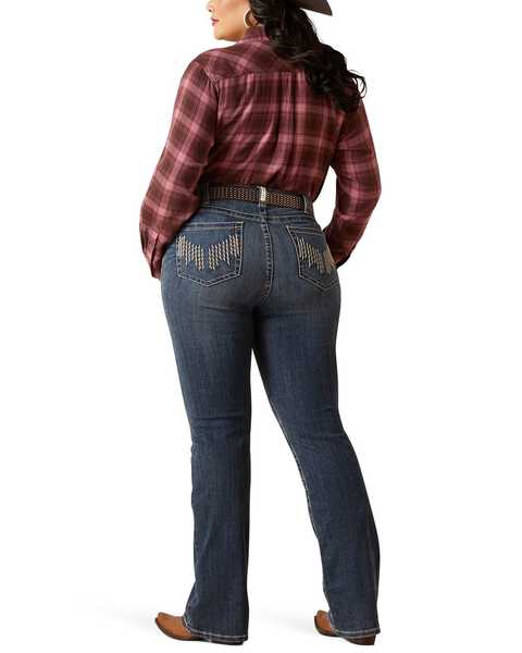 Image #2 - Ariat Women's R.E.A.L Dark Wash Perfect Rise Haylan Bootcut Jeans - Plus , Dark Wash, hi-res