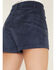 Image #4 - Rock & Roll Denim Women's High Rise Star Studded Microsuede Shorts, Navy, hi-res