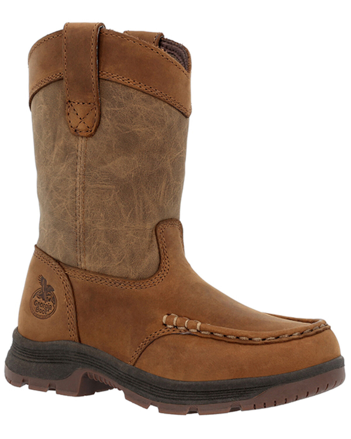 Image #1 - Georgia Boot Boys' Athens Superlyte Work Boots - Moc Toe, Brown, hi-res
