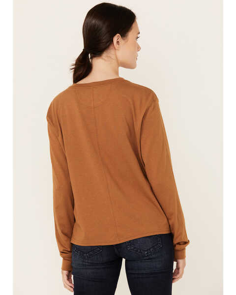 Image #4 - Carhartt Women's Loose Fit Lightweight Long Sleeve Pocket T-Shirt, Brown, hi-res