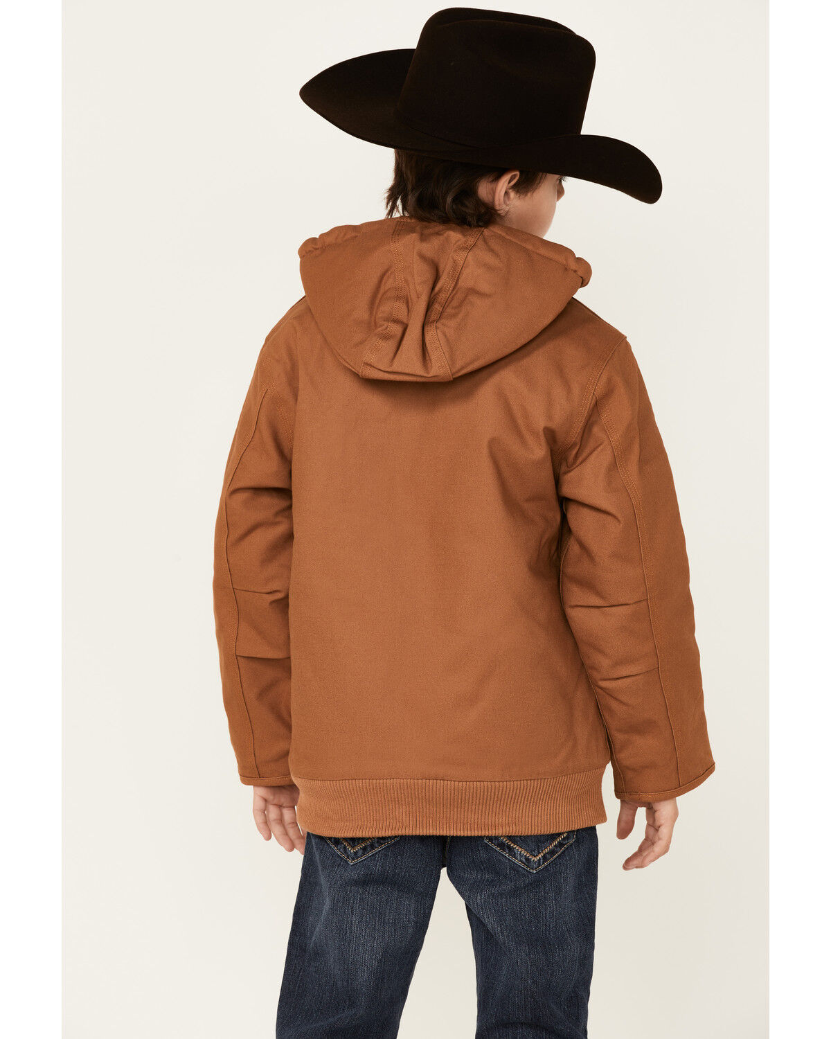 Image #3 - Carhartt Little Boys' Active Flannel Quilt Lined Hooded Jacket, Brown, hi-res