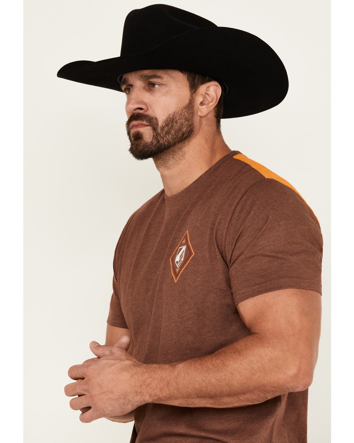 Image #3 - RANK 45&reg; Men's Jarred Southwestern Logo Short Sleeve Graphic T-Shirt, Coffee, hi-res