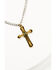 Image #5 - Cody James Men's Gold Cross Turquoise Inlay Necklace, Yellow, hi-res