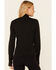 Shyanne Women's 1/2 Zip Logo Sleeve Relaxed Pullover , Black, hi-res