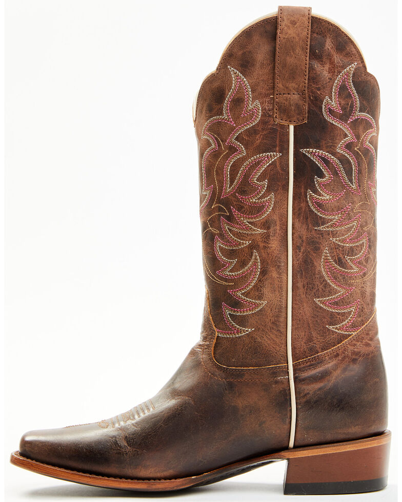 Shyanne Women's Cassidy Spice Combo Leather Western Boots - Square Toe , Brown, hi-res