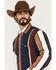 Image #2 - Wrangler Men's Vintage Brushpopper Striped Print Long Sleeve Snap Western Shirt, Navy, hi-res