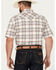 Image #4 - Rough Stock by Panhandle Men's Ombre Plaid Print Short Sleeve Pearl Snap Western Shirt, Brown, hi-res