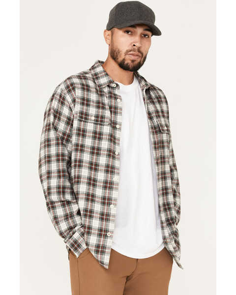 Image #2 - Brothers and Sons Men's Everyday Plaid Long Sleeve Button Down Western Flannel Shirt , Sand, hi-res