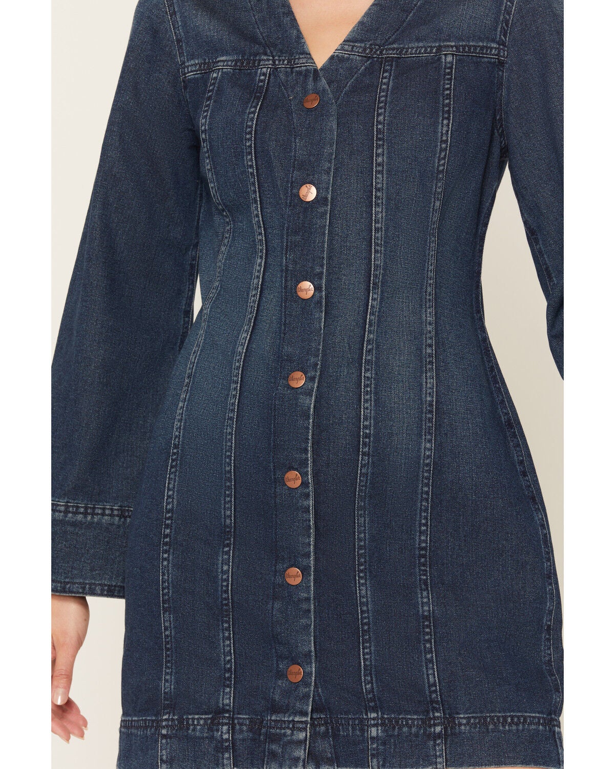 Image #3 - Wrangler Women's Mod Denim Mini Dress, Dark Wash, hi-res