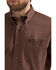 Image #2 - George Strait by Wrangler Men's Solid Long Sleeve Button-Down Stretch Western Shirt - Big, Dark Brown, hi-res