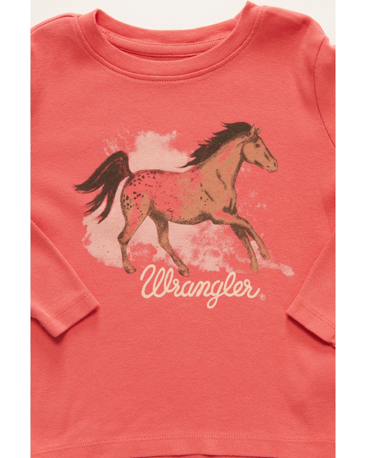 Image #2 - Wrangler Toddler Girls' Horse Long Sleeve Graphic Shirt, Pink, hi-res