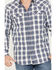 Image #3 - Moonshine Spirit Men's Rattler Plaid Print Long Sleeve Western Snap Shirt, Navy, hi-res