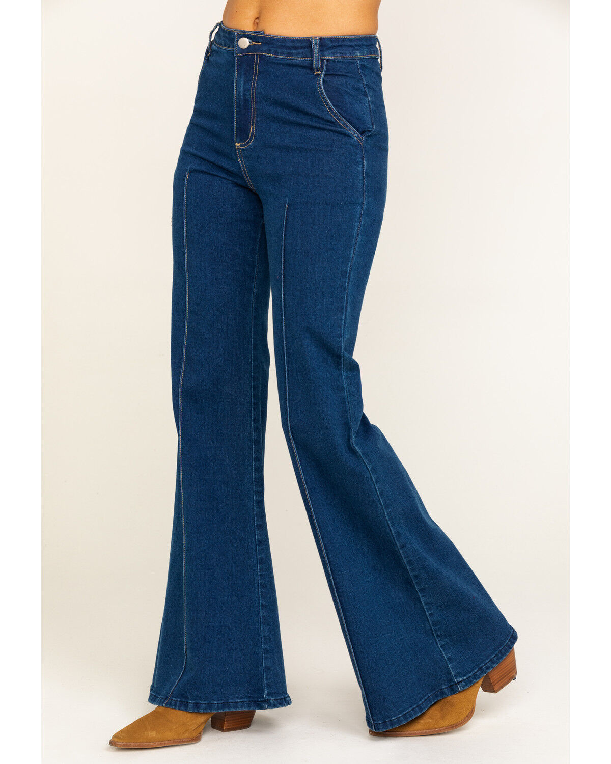 flare jeans with front seam