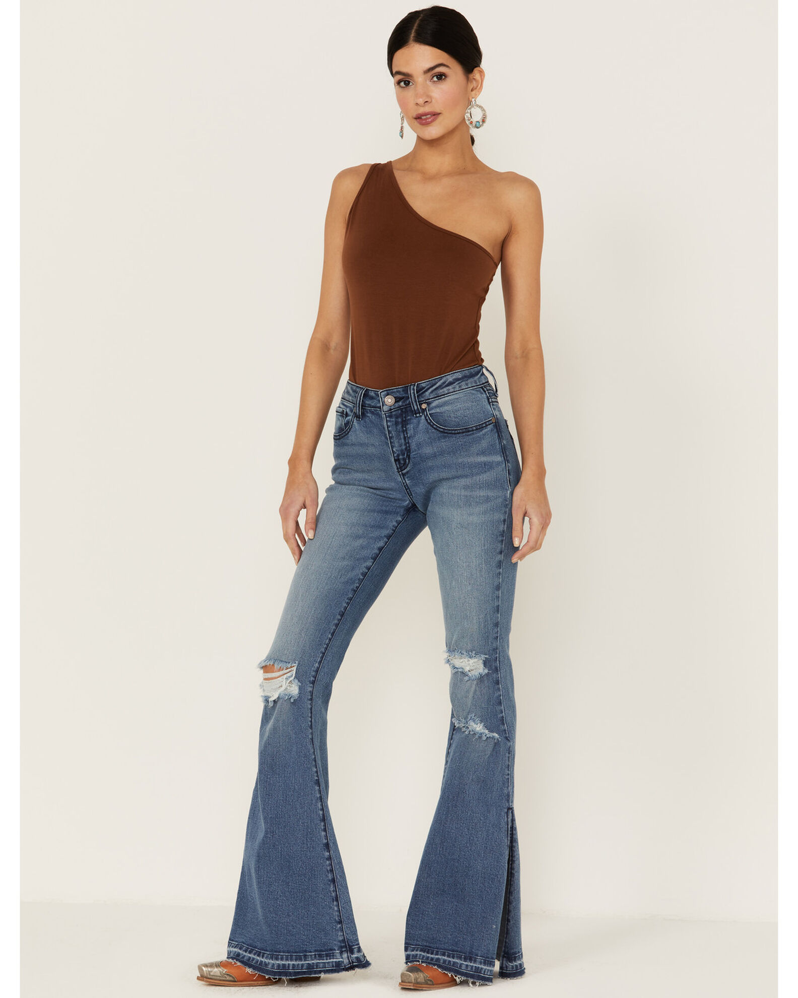 Flare jeans with slit online