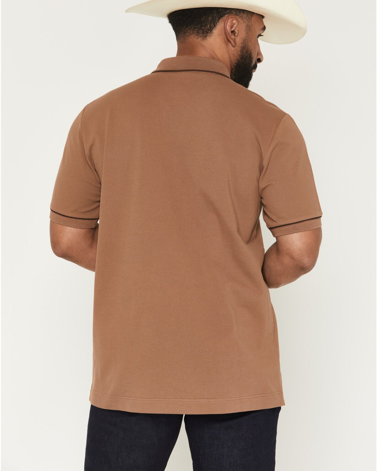 Image #4 - Cody James Black 1978&reg; Men's Cooper Solid Short Sleeve Stretch Polo, Lt Brown, hi-res