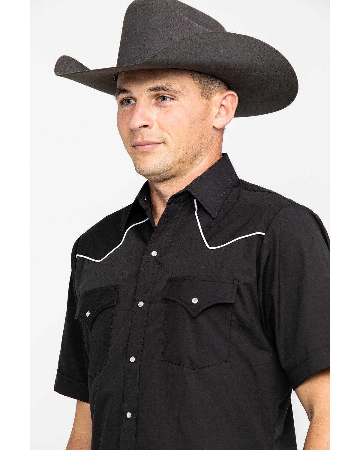 Image #5 - Ely Short Sleeve Black Western Shirt, Black, hi-res