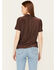 Image #4 - Molly Bracken Women's Short Sleeve Button-Down Shirt , Brown, hi-res
